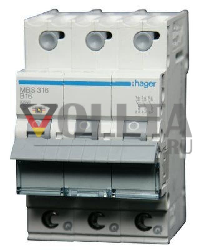 Hager MBS332 Автоматический выключатель B  3х полюсный 32А