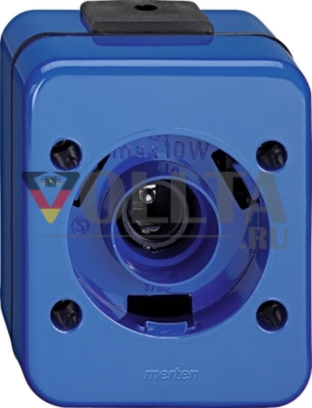 Schneider серия: Merten 378075 Ударопрочный световой сигнал E14 цвет: голубой, тон: матовый