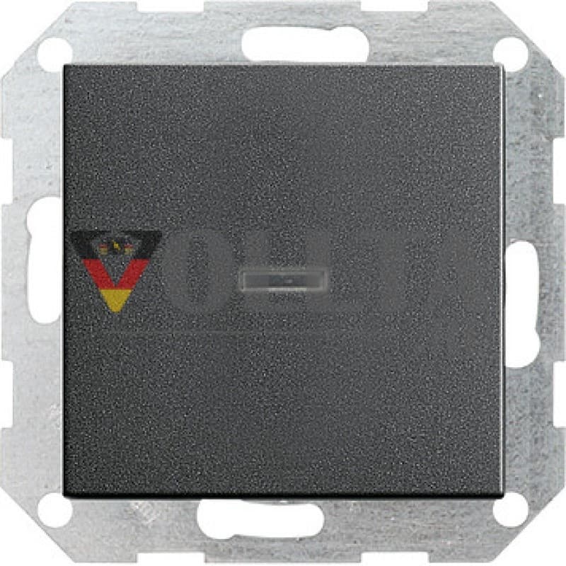 Gira 013628 System55 Контрольный выключатель с  подсветкой, 10А, универсальный, выключатель/Переключательантрацит