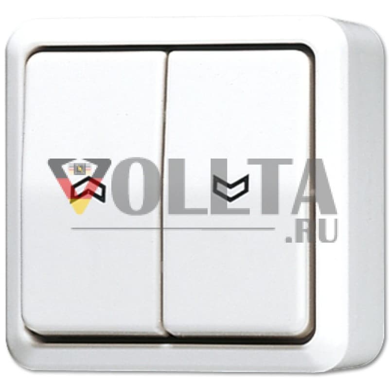 Jung 639VAWW AP600 Жалюзи-Выключатель 10А, 1полюсный кнопка, клавиша цвет: альпийский белый