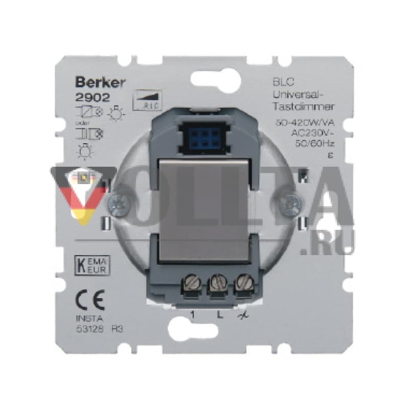 Berker 2902 BLC универсальный, Светорегулятор нажимной,