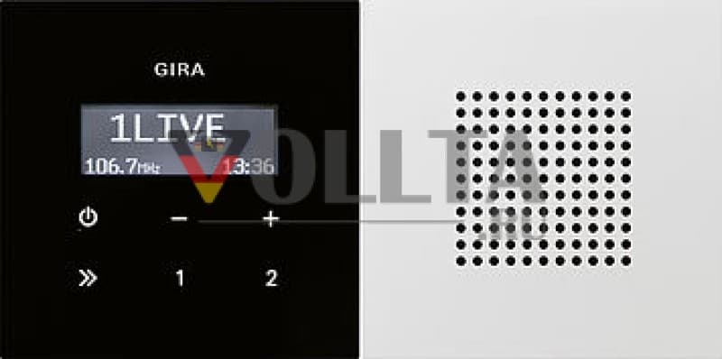 Gira 2280112 Ширококлавишный выключатель встроенный, внутренний-Radio RDS цвет:чисто белый, тон:глянец