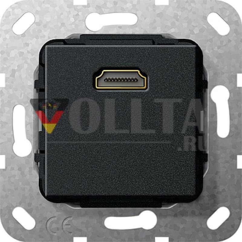 Gira 567010 System55 HDMI 1-я, кабельный кнут (косичка) цвет: черный, тон: матовый