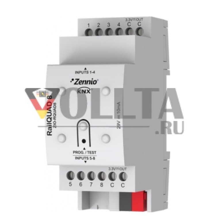 Zennio ZIO-RQUAD8 RailQUAD KNX-Modul c 8 analog-/digitalen Eingängen