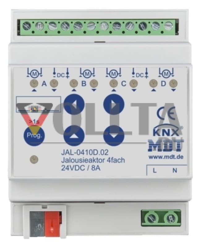MDT JAL-0410D.02 актор для жалюзи четверная 24VDC 8A