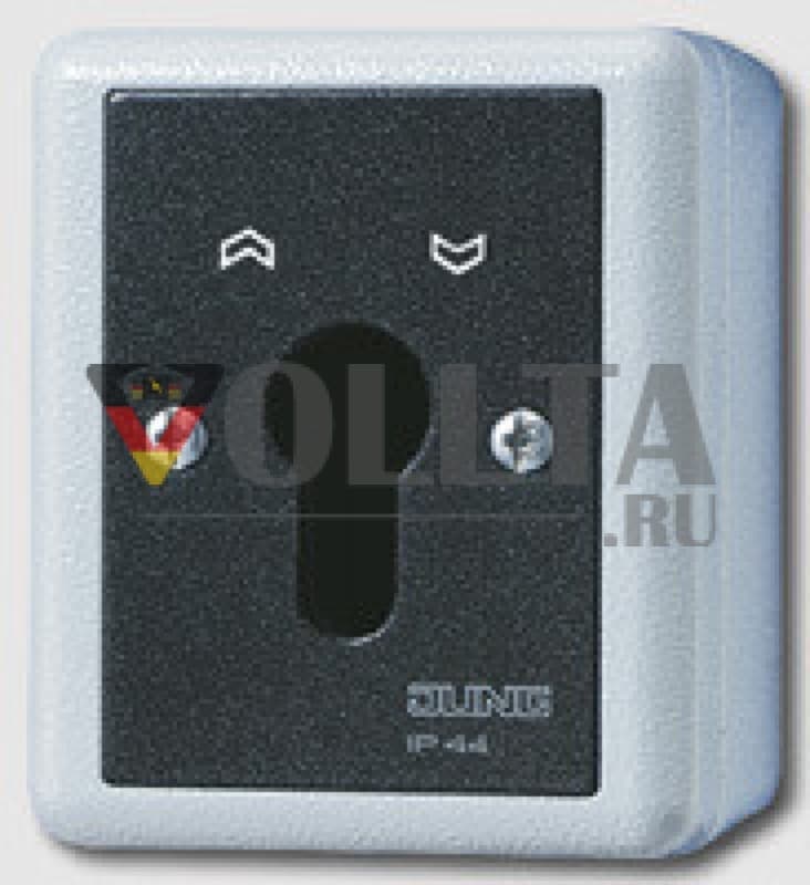 Jung 833.18G WG800 панель переключателя с замком 10А, 1 полюсная кнопка , клавиша/переключатель цвет:антрацит